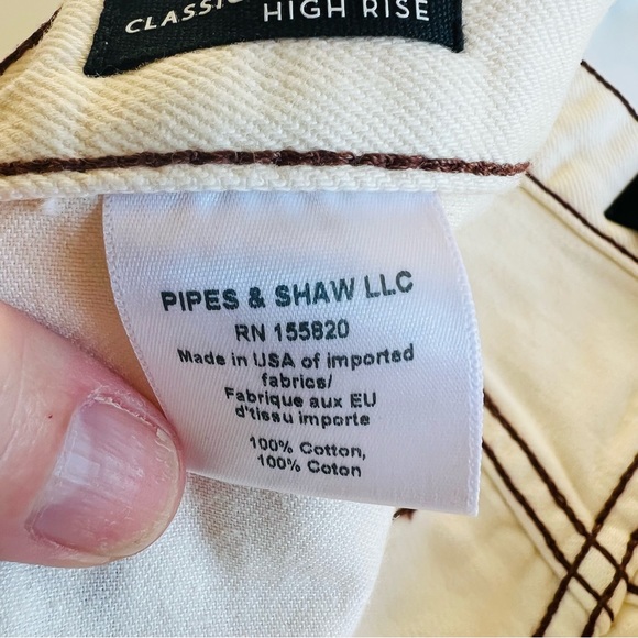 VERONICA BEARD Blake Straight Leg Jean in Ecru Contrast Stitching Size 29 - Picture 8 of 11